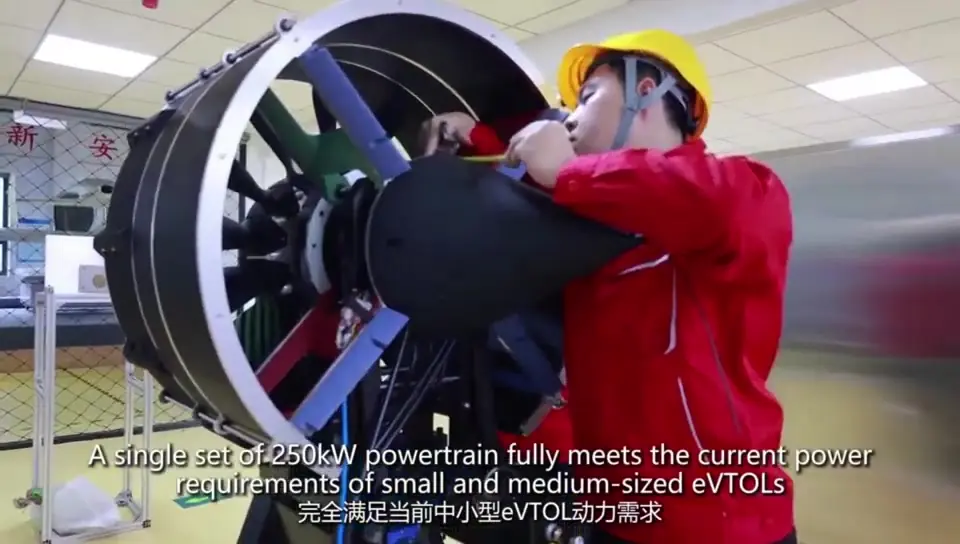 Engineers at Shanghai Jiao Tong University with the 250 kW ducted fan