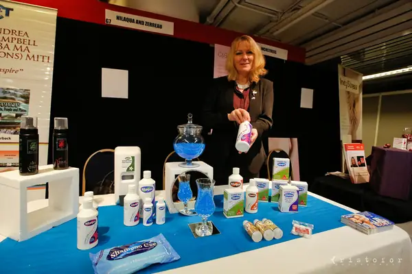 The Nilaqua and Zerreau stand with hygiene products at the British Invention Show 2014